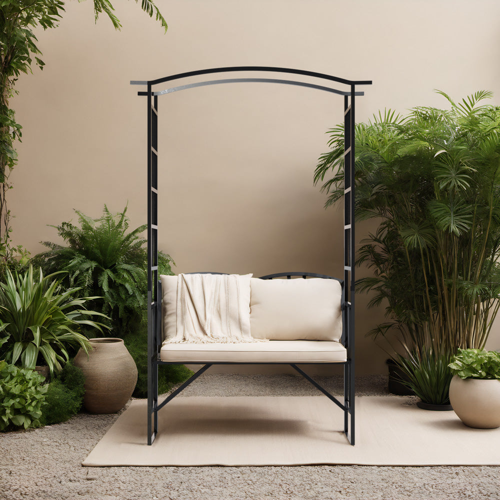 garden arch with benches